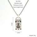 Silver stainless steel anchor square pendant necklace with dimensions and chain length - Anchor Necklace (ZS1830)