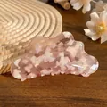 Pink cloud acetate hair claw clip with mother of pearl shell inlay and metal spring - Jelly Pink