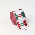 Nastro natalizio da 6,3 cm con stampa di gambe di elfo e bordi glitterati rossi - 6.3cm / Gambe e Scarpe da Elfo