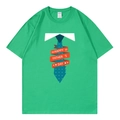 Green Father's Day T-shirt with HAPPY FATHER'S DAY tie print in a loose fit style - XS / Style 318 / Green