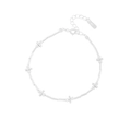 Bracelet minimaliste en argent sterling S925 avec tubes polis et design de perles rondes - Argent 925 / Argenté