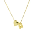 18k gold plated bubble heart necklace with initial A pendant on a white background - Necklace - Letter A