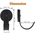 Strong magnetic metal wreath hook in black finish with detailed dimension annotations - Black Screw Style