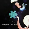 Teal translucent resin snowflake with silver glitter detail, small size 1.6x1.8cm - Small / Green