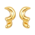 Elegantes pendientes geométricos retorcidos e irregulares chapados en oro de 18 quilates - Estilo Geométrico Torcido (MS-486 Gold) / Dorado
