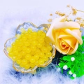 8mm yellow glass beads in a golden glass bowl for DIY jewelry and bracelets - 23# Solid Lemon Yellow