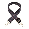 Bandoulière ethnique large à motif losanges colorés et boucles dorées pour sacs - N° 168 Fermoir Doré (Géométrique Losange)