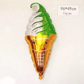 Smiling ice cream cone foil balloon in white and green with 96x49cm dimensions - Large Green Matcha Ice Cream