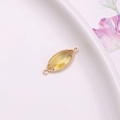 Gold-plated marquise yellow crystal pendant connector for DIY jewelry making - Gold