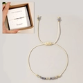 Handmade December birthstone bracelet with tanzanite and beads on adjustable cord - December-Tanzanite (Boxed Set)
