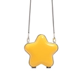 Trendy yellow star-shaped PU leather crossbody bag with silver snake chain strap - Yellow