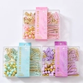 Pastel macaron stationery set including gold binder clips and pins in a divided storage box - 7749 Set (28mm Clips+Push Pins+50mm Clips+Round Clips)