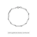 Poliertes silbernes Edelstahl-Gliederkette im Bambus-Rhombus-Design für Damen Herren 21cm - Bambusknoten Armband (S144-A) / 21cm