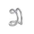 Minimalist silver dual-layer parallel band ring with a modern matte finish - Adjustable Open / Silver