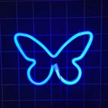 Wall-mounted butterfly neon sign with blue LED light for bedroom decoration - Blue / Dual Battery and USB