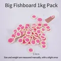 DIY polymer clay fish cake beads 500g pack with 0.9cm pink white swirl design - 1cm Large Fish Cake / 500g/Pack