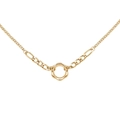 Minimalistische 18K vergulde titaniumstalen ketting met golvende holle ring hanger - Goud