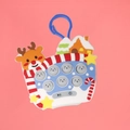 Christmas pop it puzzle game with Santa reindeer theme and seven grey bubble buttons - Elk