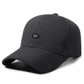 Dark grey baseball cap with SP embroidery patch and reinforced brim for casual outdoor wear - Dark Gray