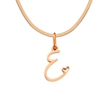 Roségouden roestvrijstalen ketting met hanger van de letter E en klein hartje - Letter E / Roségoud