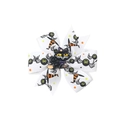 Halloween white ribbon bow hair clip with spider pattern and witch cat resin center - 20# Spider Web Black Cat Witch