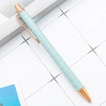 Light blue ballpoint pen with rose gold trim and luxury fish scale leather texture - Water Drop Blue (Rose Gold Trim)