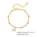 Detail of gold beaded chain bracelet with 16+5cm length and adjustable lobster clasp - 0.3cm Ball Pendant Style (BR-2101G) / Gold