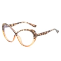Montatura occhiali TR90 oversize tartarugata con lenti anti-luce blu dal design moderno - Sopra Leopardato Sotto Tè Trasparente