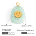 Waterproof stainless steel light green natural stone sun pendant necklace for DIY jewelry - PJ92039B-Green Stone Sunflower