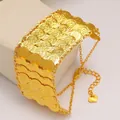 24k gold plated multilayer coin bracelet with heart charm and adjustable chain for women - Triple Row Coin Bracelet