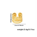 18k gold plated stainless steel multi-layer open ring with heart and wave patterns - Adjustable Open / Multi-layer Wave Heart (TYGR0193)
