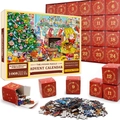 Calendrier de l'Avent puzzle de Noël avec 24 boîtes individuelles et 1008 pièces - Style sd33 (70x50cm)