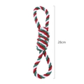 28cm red green white cotton rope chew toy for dogs featuring triple knot and handle design - B13115-Style 2 (Christmas Rope 28cm)