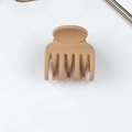 Pinza de pelo mate marrón claro con diseño minimalista para peinados de coleta alta - Caqui