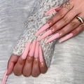 Mattrosa lange Sarg-Kunstnägel Set mit elegantem, gefrostetem Finish für Damen - Mattes Rosa (JP2184)
