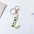 Colorful floral letter L keychain with rose gold hardware for bags and accessories - Letter L (No Tassel)