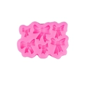 Pink silicone mold featuring multiple bow shapes for DIY fondant and resin crafts - No. 3 (15-1070) / Pink