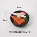 Miniature udon noodle keychain with fish cakes and chopsticks, 4cm simulation food toy - Beef (Model No Keychain)