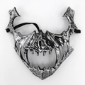 Silver gothic halloween half-face mask with fangs and spikes for cosplay parties - Nue (Silver)
