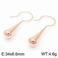 Elegant rose gold teardrop hook earrings made of titanium steel for women - Rose Gold