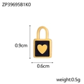Ciondolo a cuore dorato per gioielli fai da te di dimensioni 0.9 cm altezza e 0.6 cm larghezza - Lucchetto a cuore dorato