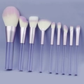 9-teiliges Make-up-Pinsel-Set mit lila transparenten Prismengriffen und weichen Borsten - Lila Transparenter Griff (9 Stk)