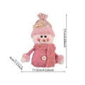 Pupazzo di neve natalizio in peluche rosa con paillettes, misura 17 cm x 11,5 cm - Ciondolo Pupazzo di Neve Rosa