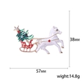 Broche de Noël émaillée représentant un cheval blanc tirant un traîneau rouge - Traîneau à Chevaux (2541)