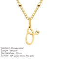 Collana con lettera O in acciaio inossidabile placcato oro 14K e cuore, 10mm - Lettera O / Oro