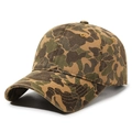 Gorra de béisbol clásica de algodón de camuflaje con acabado vintage y correa ajustable - Ajustable / Caqui