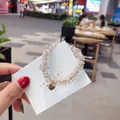 Élastique à cheveux en perles de cristal champagne, peut se porter comme bracelet perlé - Cristal blanc