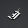 Polished silver stainless steel gothic letter J pendant with hollow DIY design - Letter I