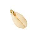 Natural white cowrie shell pendant with a polished gold stainless steel ring - Natural Cowrie Shell (DFC274)