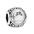 Silver cancer crab charm with hollow star details for personalized bracelets - Cancer / Silver
